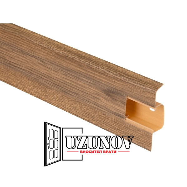 3548071_id37893 PVC перваз с кабелен канал SG75/70, Дъб бърбън тъмен, 2.2 м