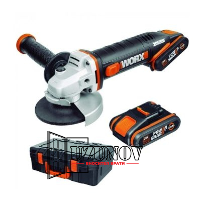 Ъглошлайф акумулаторен Worx WX800 2 х Li-ion 20V/2Ah