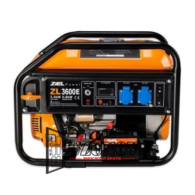 Генератор бензинов Ziel ZL3600E с електически стартер, 2.8 KW/ 3.5KW, 212CC