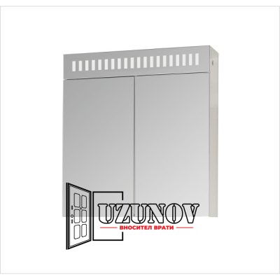 Горен шкаф за баня Макена Дона с LED огледало Бял